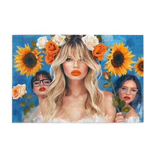 Puzzle 3000 Teile Frau, Sonnenblume Holz XXL Puzzle Erwachsene mit Schachtel und Poster, Schwierige, Herausfordernde und Interessant Spiele für Anfänger, Männer/Frauen Wohndekoration Geschenke 1T-1842 Puzzle 3000 Teile Frau, Sonnenblume Holz XXL Puzzle Erwachsene mit Schachtel und Poster, Schwierige, Herausfordernde und Interessant Spiele für Anfänger, Männer/Frauen Wohndekoration Geschenke 1T-1842 von Tamalsj