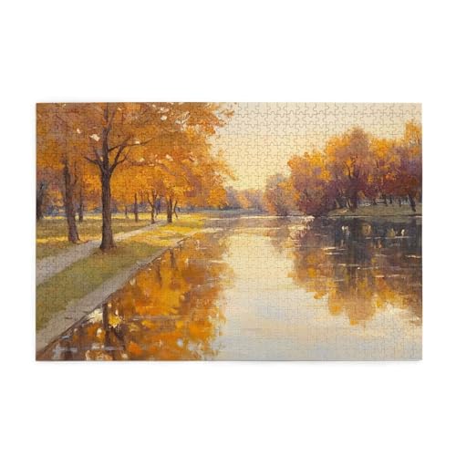 Puzzle 3000 Teile Herbst, See Holz XXL Puzzle Erwachsene mit Schachtel und Poster, Schwierige, Herausfordernde und Interessant Spiele für Anfänger, Geschenke für Männer/Frauen Wohndekoration 1T-1253 von Tamalsj