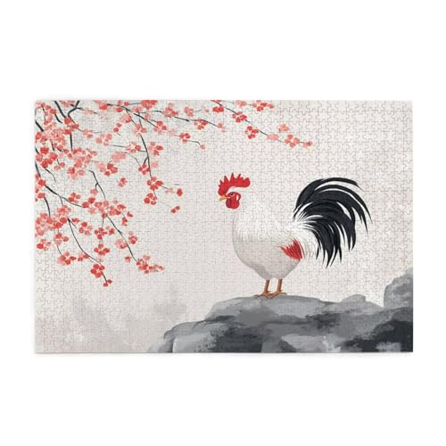 Puzzle 3000 Teile Huhn, Blume Holz XXL Puzzle Erwachsene mit Schachtel und Poster, Schwierige, Herausfordernde und Interessant Spiele für Anfänger, Geschenke für Männer/Frauen Wohndekoration 1T-1388 von Tamalsj