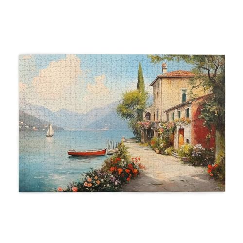 Puzzle 3000 Teile Italien, Meer Holz XXL Puzzle Erwachsene mit Schachtel und Poster, Schwierige, Herausfordernde und Interessant Spiele für Anfänger, Geschenke für Männer/Frauen Wohndekoration 1T-946 von Tamalsj
