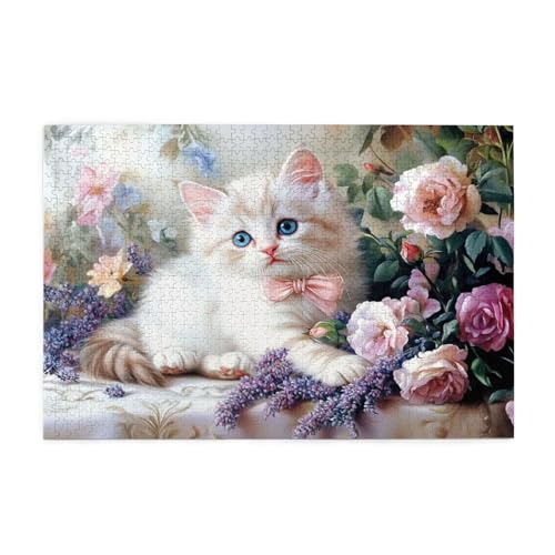 Puzzle 3000 Teile Katze, Blume Holz XXL Puzzle Erwachsene mit Schachtel und Poster, Schwierige, Herausfordernde und Interessant Spiele für Anfänger, Geschenke für Männer/Frauen Wohndekoration 1T-1630 Puzzle 3000 Teile Katze, Blume Holz XXL Puzzle Erwachsene mit Schachtel und Poster, Schwierige, Herausfordernde und Interessant Spiele für Anfänger, Geschenke für Männer/Frauen Wohndekoration 1T-1630 von Tamalsj