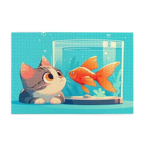 Puzzle 3000 Teile Katze, Fisch Holz XXL Puzzle Erwachsene mit Schachtel und Poster, Schwierige, Herausfordernde und Interessant Spiele für Anfänger, Geschenke für Männer/Frauen Wohndekoration 1T-1194 Puzzle 3000 Teile Katze, Fisch Holz XXL Puzzle Erwachsene mit Schachtel und Poster, Schwierige, Herausfordernde und Interessant Spiele für Anfänger, Geschenke für Männer/Frauen Wohndekoration 1T-1194 von Tamalsj