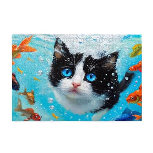 Puzzle 3000 Teile Katze, Fisch Holz XXL Puzzle Erwachsene mit Schachtel und Poster, Schwierige, Herausfordernde und Interessant Spiele für Anfänger, Geschenke für Männer/Frauen Wohndekoration 1T-1800 Puzzle 3000 Teile Katze, Fisch Holz XXL Puzzle Erwachsene mit Schachtel und Poster, Schwierige, Herausfordernde und Interessant Spiele für Anfänger, Geschenke für Männer/Frauen Wohndekoration 1T-1800 von Tamalsj