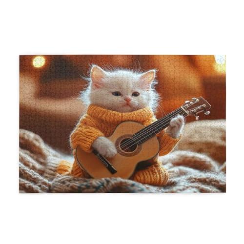Puzzle 3000 Teile Katze, Gitarre Holz XXL Puzzle Erwachsene mit Schachtel und Poster, Schwierige, Herausfordernde und Interessant Spiele für Anfänger, Geschenke für Männer/Frauen Wohndekoration 1T-219 Puzzle 3000 Teile Katze, Gitarre Holz XXL Puzzle Erwachsene mit Schachtel und Poster, Schwierige, Herausfordernde und Interessant Spiele für Anfänger, Geschenke für Männer/Frauen Wohndekoration 1T-219 von Tamalsj
