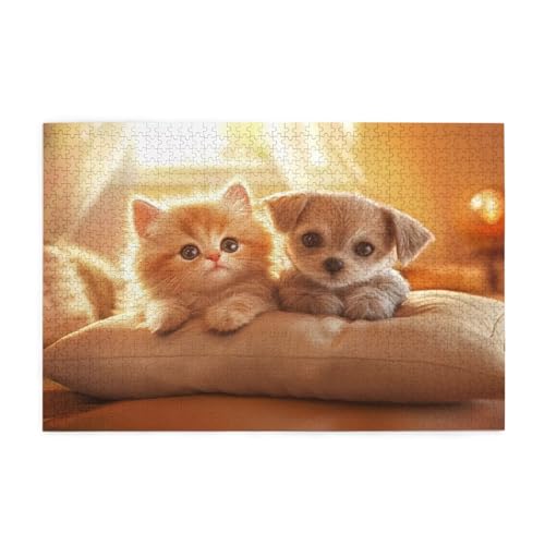 Puzzle 3000 Teile Katze, Hund Holz XXL Puzzle Erwachsene mit Schachtel und Poster, Schwierige, Herausfordernde und Interessant Spiele für Anfänger, Geschenke für Männer/Frauen Wohndekoration 1T-1633 Puzzle 3000 Teile Katze, Hund Holz XXL Puzzle Erwachsene mit Schachtel und Poster, Schwierige, Herausfordernde und Interessant Spiele für Anfänger, Geschenke für Männer/Frauen Wohndekoration 1T-1633 von Tamalsj
