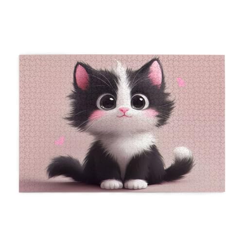 Puzzle 3000 Teile Katze, Niedlich Holz XXL Puzzle Erwachsene mit Schachtel und Poster, Schwierige, Herausfordernde und Interessant Spiele für Anfänger, Geschenke für Männer/Frauen Wohndekoration 1T-67 von Tamalsj