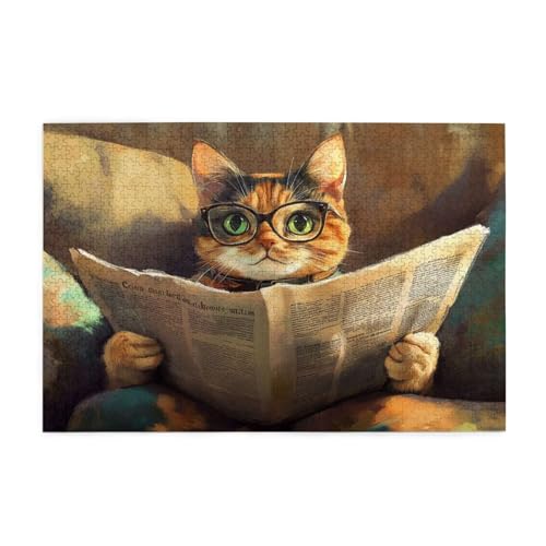 Puzzle 3000 Teile Katze, Niedlich Holz XXL Puzzle Erwachsene mit Schachtel und Poster, Schwierige, Herausfordernde und Interessant Spiele für Anfänger, Männer/Frauen Wohndekoration Geschenke 1T-911 von Tamalsj