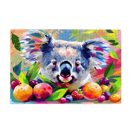 Puzzle 3000 Teile Koala, Obst Holz XXL Puzzle Erwachsene mit Schachtel und Poster, Schwierige, Herausfordernde und Interessant Spiele für Anfänger, Geschenke für Männer/Frauen Wohndekoration 1T-2018 von Tamalsj