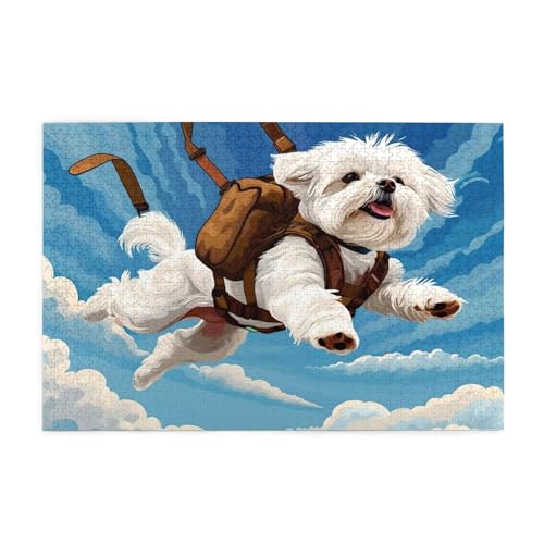 Puzzle 3000 Teile Niedlich, Hund Holz XXL Puzzle Erwachsene mit Schachtel und Poster, Schwierige, Herausfordernde und Interessant Spiele für Anfänger, Männer/Frauen Wohndekoration Geschenke 1T-1014 von Tamalsj