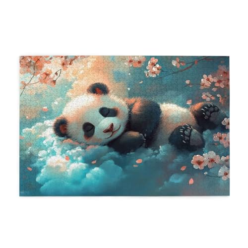 Puzzle 3000 Teile Panda, Blume Holz XXL Puzzle Erwachsene mit Schachtel und Poster, Schwierige, Herausfordernde und Interessant Spiele für Anfänger, Geschenke für Männer/Frauen Wohndekoration 1T-504 von Tamalsj