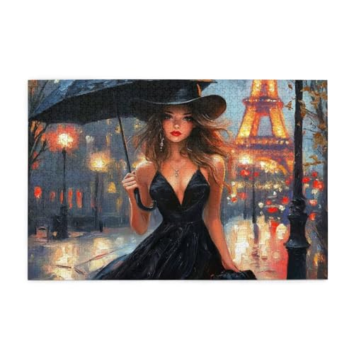 Puzzle 3000 Teile Paris, Frau Holz XXL Puzzle Erwachsene mit Schachtel und Poster, Schwierige, Herausfordernde und Interessant Spiele für Anfänger, Geschenke für Männer/Frauen Wohndekoration 1T-928 von Tamalsj