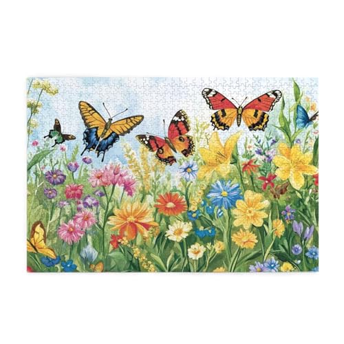Puzzle 3000 Teile Schmetterling, Blume Holz XXL Puzzle Erwachsene mit Schachtel und Poster, Schwierige, Herausfordernde und Interessant Spiele für Anfänger, Frauen Wohndekoration Geschenke 1T-820 von Tamalsj