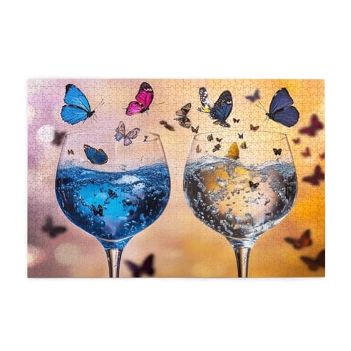 Puzzle 3000 Teile Schmetterling, Weinglas Holz XXL Puzzle Erwachsene mit Schachtel und Poster, Schwierige, Herausfordernde und Interessant Spiele für Anfänger, Frauen Wohndekoration Geschenke 1T-299 Puzzle 3000 Teile Schmetterling, Weinglas Holz XXL Puzzle Erwachsene mit Schachtel und Poster, Schwierige, Herausfordernde und Interessant Spiele für Anfänger, Frauen Wohndekoration Geschenke 1T-299 von Tamalsj