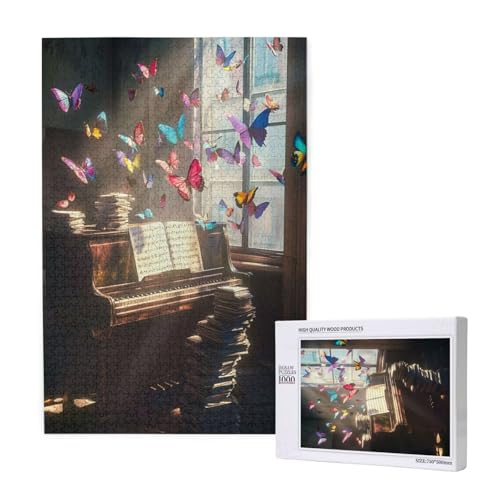 Puzzle 3000 Teile Schmetterling Klassische Puzzles für Erwachsene Klavier Anspruchsvolles und Lustig Kreatives Unterhaltungsspiel, Holzpuzzle für Erwachsene Als Feiertage Geschenk fur Frauen 2T-1875 von Tamalsj