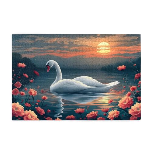Puzzle 3000 Teile Schwan, Mond Holz XXL Puzzle Erwachsene mit Schachtel und Poster, Schwierige, Herausfordernde und Interessant Spiele für Anfänger, Geschenke für Männer/Frauen Wohndekoration 1T-2098 Puzzle 3000 Teile Schwan, Mond Holz XXL Puzzle Erwachsene mit Schachtel und Poster, Schwierige, Herausfordernde und Interessant Spiele für Anfänger, Geschenke für Männer/Frauen Wohndekoration 1T-2098 von Tamalsj