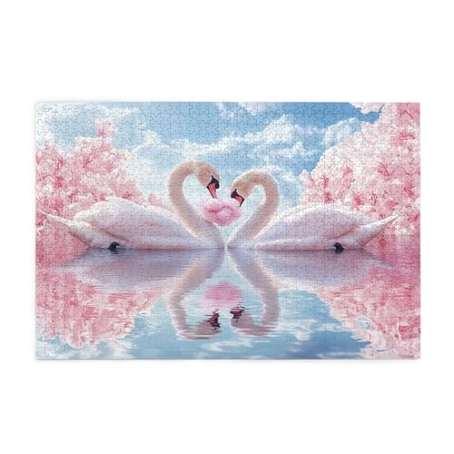 Puzzle 3000 Teile Schwan, See Holz XXL Puzzle Erwachsene mit Schachtel und Poster, Schwierige, Herausfordernde und Interessant Spiele für Anfänger, Geschenke für Männer/Frauen Wohndekoration 1T-964 von Tamalsj