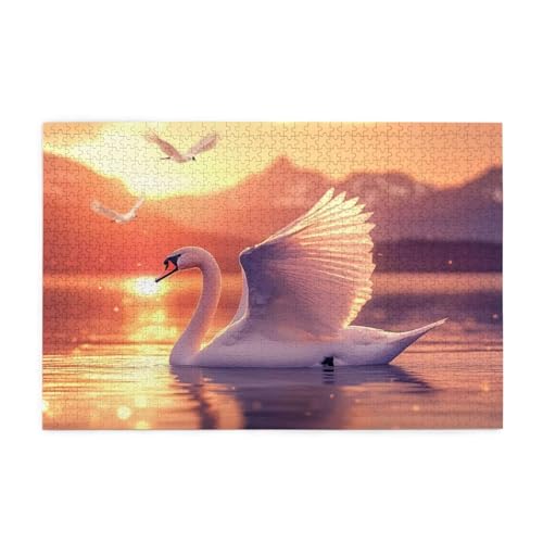 Puzzle 3000 Teile Schwan, Sonnenuntergang Holz XXL Puzzle Erwachsene mit Schachtel und Poster, Schwierige, Herausfordernde und Interessant Spiele für Anfänger, Frauen Wohndekoration Geschenke 1T-974 Puzzle 3000 Teile Schwan, Sonnenuntergang Holz XXL Puzzle Erwachsene mit Schachtel und Poster, Schwierige, Herausfordernde und Interessant Spiele für Anfänger, Frauen Wohndekoration Geschenke 1T-974 von Tamalsj