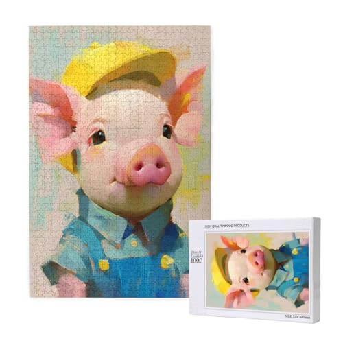 Puzzle 3000 Teile Schwein Klassische Puzzles für Erwachsene Niedlich Anspruchsvolles und Lustig Kreatives Unterhaltungsspiel, Holzpuzzle für Erwachsene Als Feiertage Geschenk fur Frauen 2T-1730 von Tamalsj