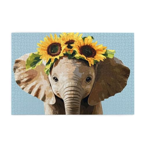 Puzzle 3000 Teile Sonnenblume, Elefant Holz XXL Puzzle Erwachsene mit Schachtel und Poster, Schwierige, Herausfordernde und Interessant Spiele für Anfänger, Frauen Wohndekoration Geschenke 1T-1434 Puzzle 3000 Teile Sonnenblume, Elefant Holz XXL Puzzle Erwachsene mit Schachtel und Poster, Schwierige, Herausfordernde und Interessant Spiele für Anfänger, Frauen Wohndekoration Geschenke 1T-1434 von Tamalsj