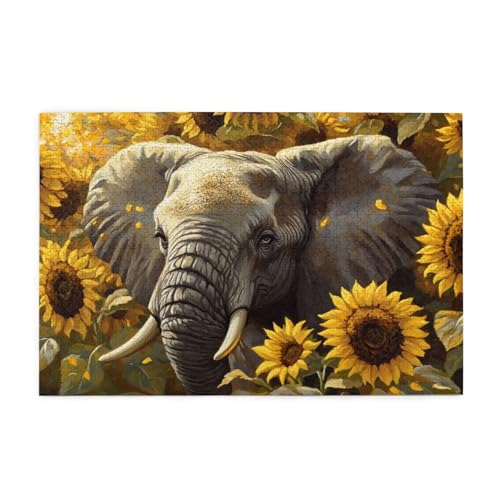 Puzzle 3000 Teile Sonnenblume, Elefant Holz XXL Puzzle Erwachsene mit Schachtel und Poster, Schwierige, Herausfordernde und Interessant Spiele für Anfänger, Frauen Wohndekoration Geschenke 1T-665 Puzzle 3000 Teile Sonnenblume, Elefant Holz XXL Puzzle Erwachsene mit Schachtel und Poster, Schwierige, Herausfordernde und Interessant Spiele für Anfänger, Frauen Wohndekoration Geschenke 1T-665 von Tamalsj