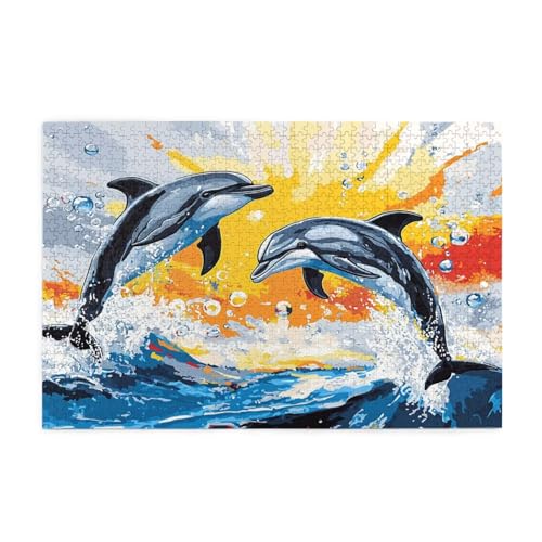 Puzzle 3000 Teile Sonnenuntergang, Delphin Holz XXL Puzzle Erwachsene mit Schachtel und Poster, Schwierige, Herausfordernde und Interessant Spiele für Anfänger, Frauen Wohndekoration Geschenke 1T-1358 Puzzle 3000 Teile Sonnenuntergang, Delphin Holz XXL Puzzle Erwachsene mit Schachtel und Poster, Schwierige, Herausfordernde und Interessant Spiele für Anfänger, Frauen Wohndekoration Geschenke 1T-1358 von Tamalsj