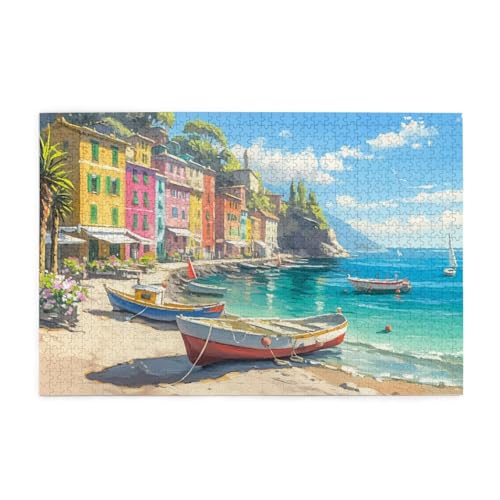 Puzzle 3000 Teile Venedig, Boot Holz XXL Puzzle Erwachsene mit Schachtel und Poster, Schwierige, Herausfordernde und Interessant Spiele für Anfänger, Geschenke für Männer/Frauen Wohndekoration 1T-1205 von Tamalsj