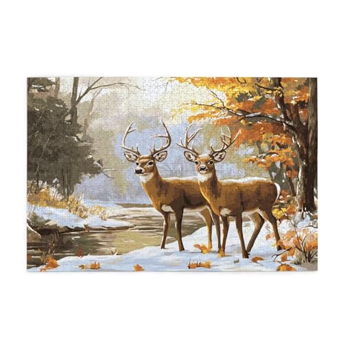 Puzzle 3000 Teile Winter, REH Holz XXL Puzzle Erwachsene mit Schachtel und Poster, Schwierige, Herausfordernde und Interessant Spiele für Anfänger, Geschenke für Männer/Frauen Wohndekoration 1T-656 Puzzle 3000 Teile Winter, REH Holz XXL Puzzle Erwachsene mit Schachtel und Poster, Schwierige, Herausfordernde und Interessant Spiele für Anfänger, Geschenke für Männer/Frauen Wohndekoration 1T-656 von Tamalsj