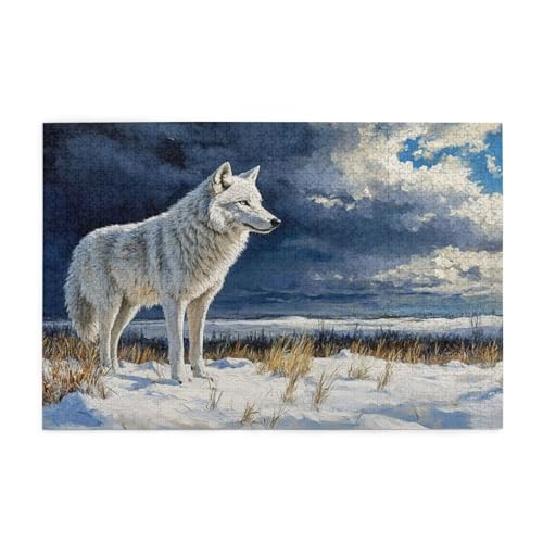 Puzzle 3000 Teile Winter, Wolf Holz XXL Puzzle Erwachsene mit Schachtel und Poster, Schwierige, Herausfordernde und Interessant Spiele für Anfänger, Geschenke für Männer/Frauen Wohndekoration 1T-1144 von Tamalsj