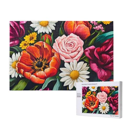 Puzzle 500 Teile Bunt Klassische Puzzles für Erwachsene Blume Anspruchsvolles und Lustig Kreatives Unterhaltungsspiel,Holzpuzzle für Erwachsene Als Geburtstags und Feiertage Geschenk fur Frauen 2T-228 von Tamalsj