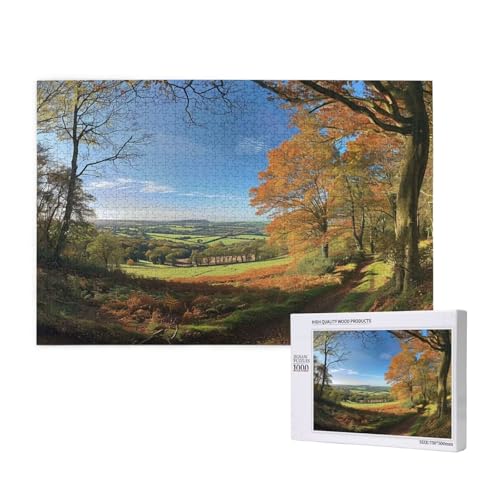 Puzzle 500 Teile Herbst Klassische Puzzles für Erwachsene Landschaft Anspruchsvolles und Lustig Kreatives Unterhaltungsspiel, Holzpuzzle für Erwachsene Als Feiertage Geschenk fur Frauen 2T-94 von Tamalsj