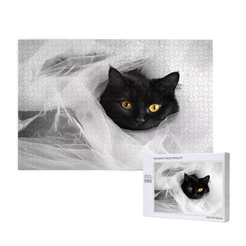 Puzzle 500 Teile Katze Klassische Puzzles für Erwachsene Tier Anspruchsvolles und Lustig Kreatives Unterhaltungsspiel,Holzpuzzle für Erwachsene Als Geburtstags und Feiertage Geschenk fur Frauen 2T-109 von Tamalsj