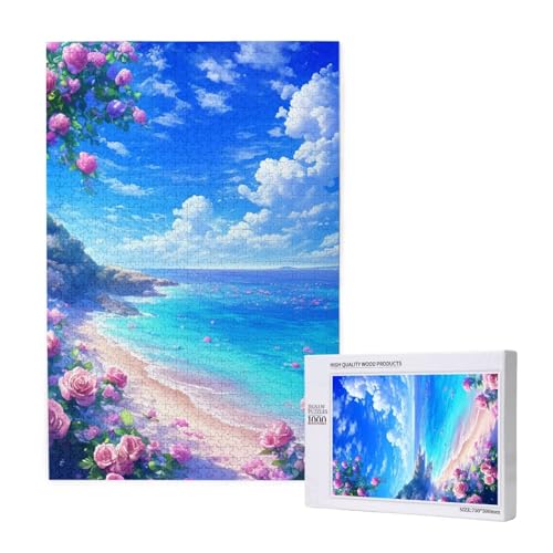 Puzzle 500 Teile Meer Klassische Puzzles für Erwachsene Blume Anspruchsvolles und Lustig Kreatives Unterhaltungsspiel,Holzpuzzle für Erwachsene Als Geburtstags Feiertage Geschenk fur Frauen 2T-1779 von Tamalsj