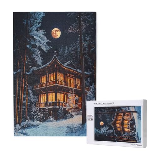 Puzzle 500 Teile Mond Klassische Puzzles für Erwachsene Kabine Anspruchsvolles und Lustig Kreatives Unterhaltungsspiel, Holzpuzzle für Erwachsene Als Geburtstags Feiertage Geschenk fur Frauen 2T-1306 von Tamalsj