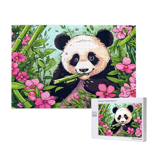 Puzzle 500 Teile Panda Klassische Puzzles für Erwachsene Blume Anspruchsvolles und Lustig Kreatives Unterhaltungsspiel,Holzpuzzle für Erwachsene Als Geburtstags und Feiertage Geschenk fur Frauen 2T-73 von Tamalsj