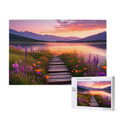 Puzzle 500 Teile See Klassische Puzzles für Erwachsene Blume Anspruchsvolles und Lustig Kreatives Unterhaltungsspiel, Holzpuzzle für Erwachsene Als Geburtstags und Feiertage Geschenk fur Frauen 2T-31 von Tamalsj