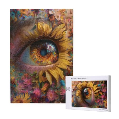 Puzzle 500 Teile Sonnenblume Klassische Puzzles für Erwachsene Auge Anspruchsvolles und Lustig Kreatives Unterhaltungsspiel, Holzpuzzle für Erwachsene Als Feiertage Geschenk fur Frauen 2T-1805 von Tamalsj