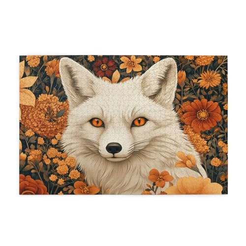 Puzzle 5000 Teile Blume, Fuchs Holz XXL Puzzle Erwachsene mit Schachtel und Poster, Schwierige, Herausfordernde und Interessant Spiele für Anfänger, Geschenke für Männer/Frauen Wohndekoration 1T-226 von Tamalsj