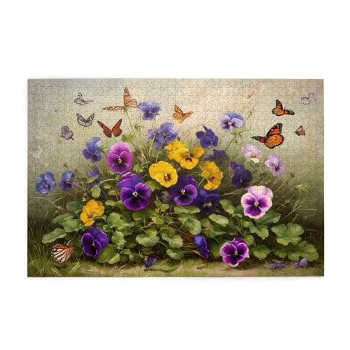 Puzzle 5000 Teile Blume, Schmetterling Holz XXL Puzzle Erwachsene mit Schachtel und Poster, Schwierige, Herausfordernde und Interessant Spiele für Anfänger, Frauen Wohndekoration Geschenke 1T-2039 von Tamalsj