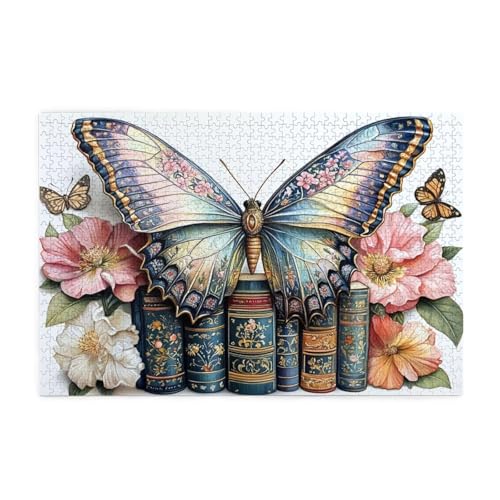 Puzzle 5000 Teile Blume, Schmetterling Holz XXL Puzzle Erwachsene mit Schachtel und Poster, Schwierige, Herausfordernde und Interessant Spiele für Anfänger, Frauen Wohndekoration Geschenke 1T-611 von Tamalsj