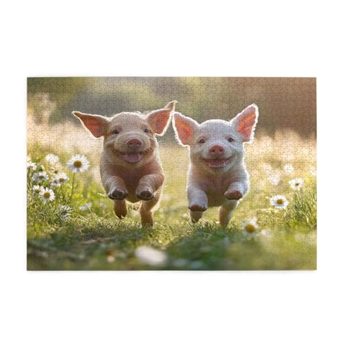 Puzzle 5000 Teile Blume, Schwein Holz XXL Puzzle Erwachsene mit Schachtel und Poster, Schwierige, Herausfordernde und Interessant Spiele für Anfänger, Geschenke für Männer/Frauen Wohndekoration 1T-342 von Tamalsj