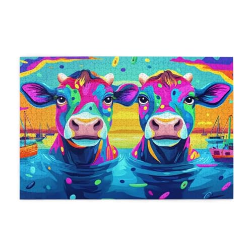 Puzzle 5000 Teile Bunt, Ochse Holz XXL Puzzle Erwachsene mit Schachtel und Poster, Schwierige, Herausfordernde und Interessant Spiele für Anfänger, Geschenke für Männer/Frauen Wohndekoration 1T-657 Puzzle 5000 Teile Bunt, Ochse Holz XXL Puzzle Erwachsene mit Schachtel und Poster, Schwierige, Herausfordernde und Interessant Spiele für Anfänger, Geschenke für Männer/Frauen Wohndekoration 1T-657 von Tamalsj