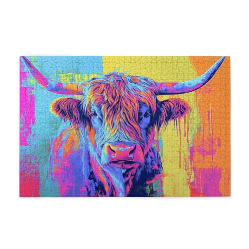 Puzzle 5000 Teile Bunt, Ochse Holz XXL Puzzle Erwachsene mit Schachtel und Poster, Schwierige, Herausfordernde und Interessant Spiele für Anfänger, Geschenke für Männer/Frauen Wohndekoration 1T-821 Puzzle 5000 Teile Bunt, Ochse Holz XXL Puzzle Erwachsene mit Schachtel und Poster, Schwierige, Herausfordernde und Interessant Spiele für Anfänger, Geschenke für Männer/Frauen Wohndekoration 1T-821 von Tamalsj