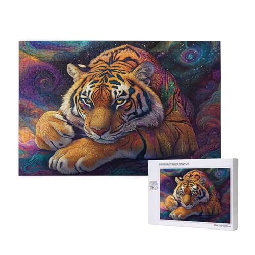 Puzzle 5000 Teile Bunt Klassische Puzzles für Erwachsene Tiger Anspruchsvolles und Lustig Kreatives Unterhaltungsspiel,Holzpuzzle für Erwachsene Als Geburtstags Feiertage Geschenk fur Frauen 2T-343 von Tamalsj