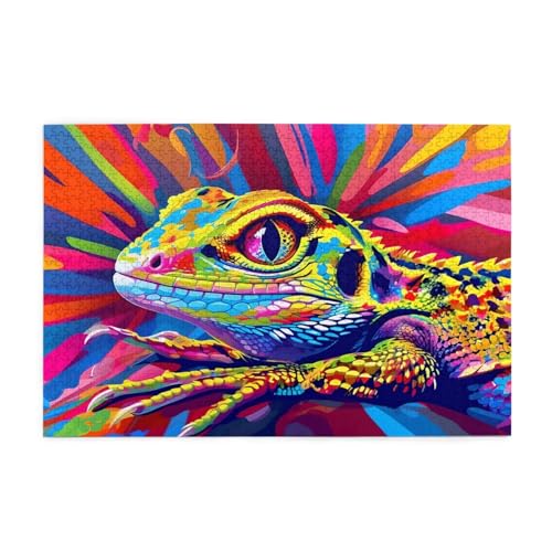 Puzzle 5000 Teile Eidechse, Bunt Holz XXL Puzzle Erwachsene mit Schachtel und Poster, Schwierige, Herausfordernde und Interessant Spiele für Anfänger, Männer/Frauen Wohndekoration Geschenke 1T-2007 von Tamalsj