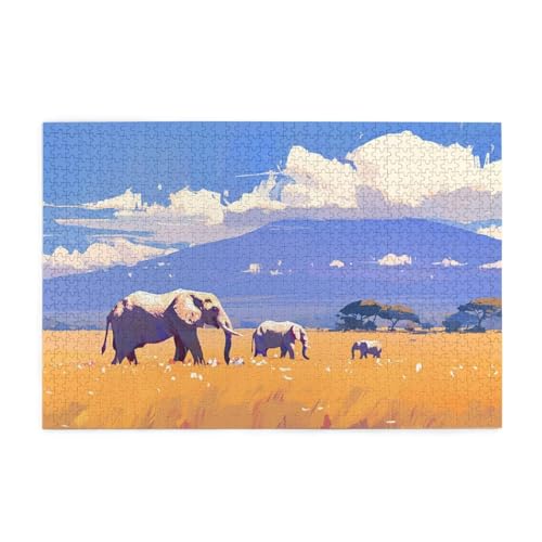 Puzzle 5000 Teile Elefant, Landschaft Holz XXL Puzzle Erwachsene mit Schachtel und Poster, Schwierige, Herausfordernde und Interessant Spiele für Anfänger, Frauen Wohndekoration Geschenke 1T-1201 Puzzle 5000 Teile Elefant, Landschaft Holz XXL Puzzle Erwachsene mit Schachtel und Poster, Schwierige, Herausfordernde und Interessant Spiele für Anfänger, Frauen Wohndekoration Geschenke 1T-1201 von Tamalsj