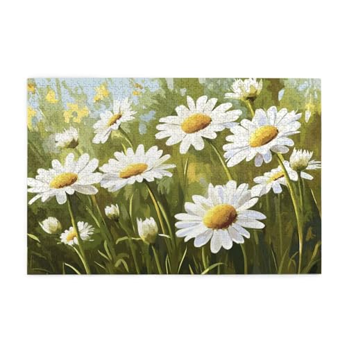 Puzzle 5000 Teile Gänseblümchen, Landschaft Holz XXL Puzzle Erwachsene mit Schachtel und Poster, Schwierige, Herausfordernde und Interessant Spiele für Anfänger, Frauen Wohndekoration Geschenke 1T-762 von Tamalsj