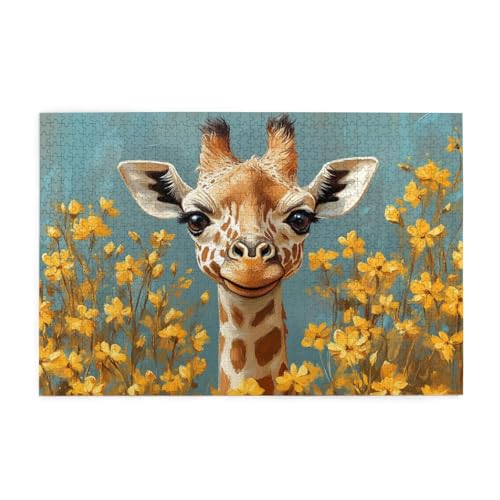 Puzzle 5000 Teile Giraffe, Blume Holz XXL Puzzle Erwachsene mit Schachtel und Poster, Schwierige, Herausfordernde und Interessant Spiele für Anfänger, Männer/Frauen Wohndekoration Geschenke 1T-1565 von Tamalsj