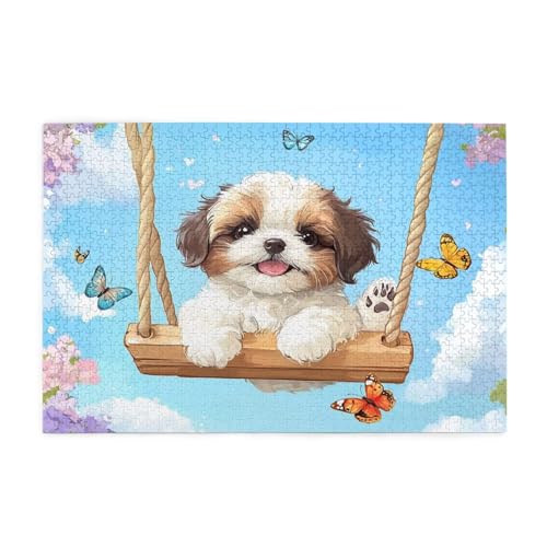 Puzzle 5000 Teile Hund, Schmetterling Holz XXL Puzzle Erwachsene mit Schachtel und Poster, Schwierige, Herausfordernde und Interessant Spiele für Anfänger, Frauen Wohndekoration Geschenke 1T-1637 Puzzle 5000 Teile Hund, Schmetterling Holz XXL Puzzle Erwachsene mit Schachtel und Poster, Schwierige, Herausfordernde und Interessant Spiele für Anfänger, Frauen Wohndekoration Geschenke 1T-1637 von Tamalsj
