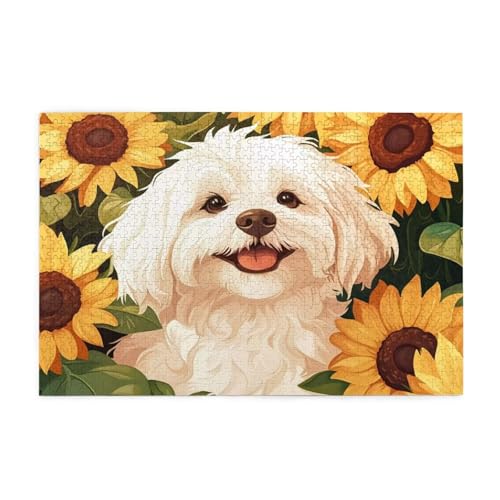 Puzzle 5000 Teile Hund, Sonnenblume Holz XXL Puzzle Erwachsene mit Schachtel und Poster, Schwierige, Herausfordernde und Interessant Spiele für Anfänger, Männer/Frauen Wohndekoration Geschenke 1T-673 Puzzle 5000 Teile Hund, Sonnenblume Holz XXL Puzzle Erwachsene mit Schachtel und Poster, Schwierige, Herausfordernde und Interessant Spiele für Anfänger, Männer/Frauen Wohndekoration Geschenke 1T-673 von Tamalsj