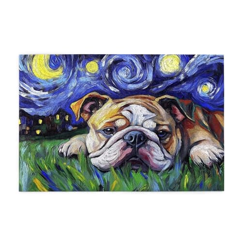 Puzzle 5000 Teile Hund, Sternenhimmel Holz XXL Puzzle Erwachsene mit Schachtel und Poster, Schwierige, Herausfordernde und Interessant Spiele für Anfänger, Männer/Frauen Wohndekoration Geschenke 1T-69 von Tamalsj